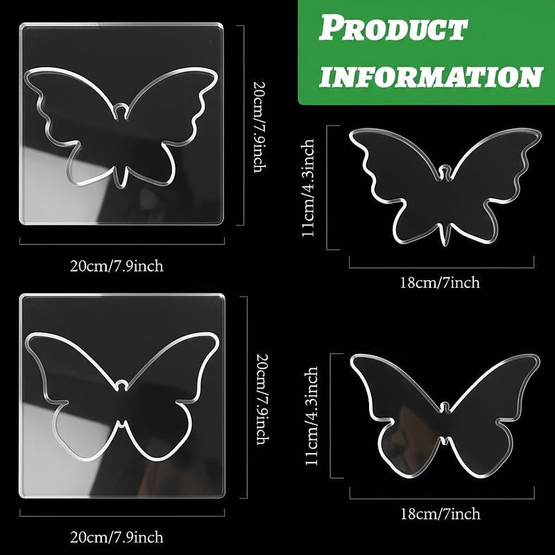 beinkmake Butterfly Router Template Acrylic Router Template for Woodworking Inlay Template Charcuterie Board Decorative Router Templates - Image 2